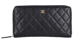 Chanel Long Zip Around Wallet, Caviar, Black, 28492478 (2019), B/AC, 2*